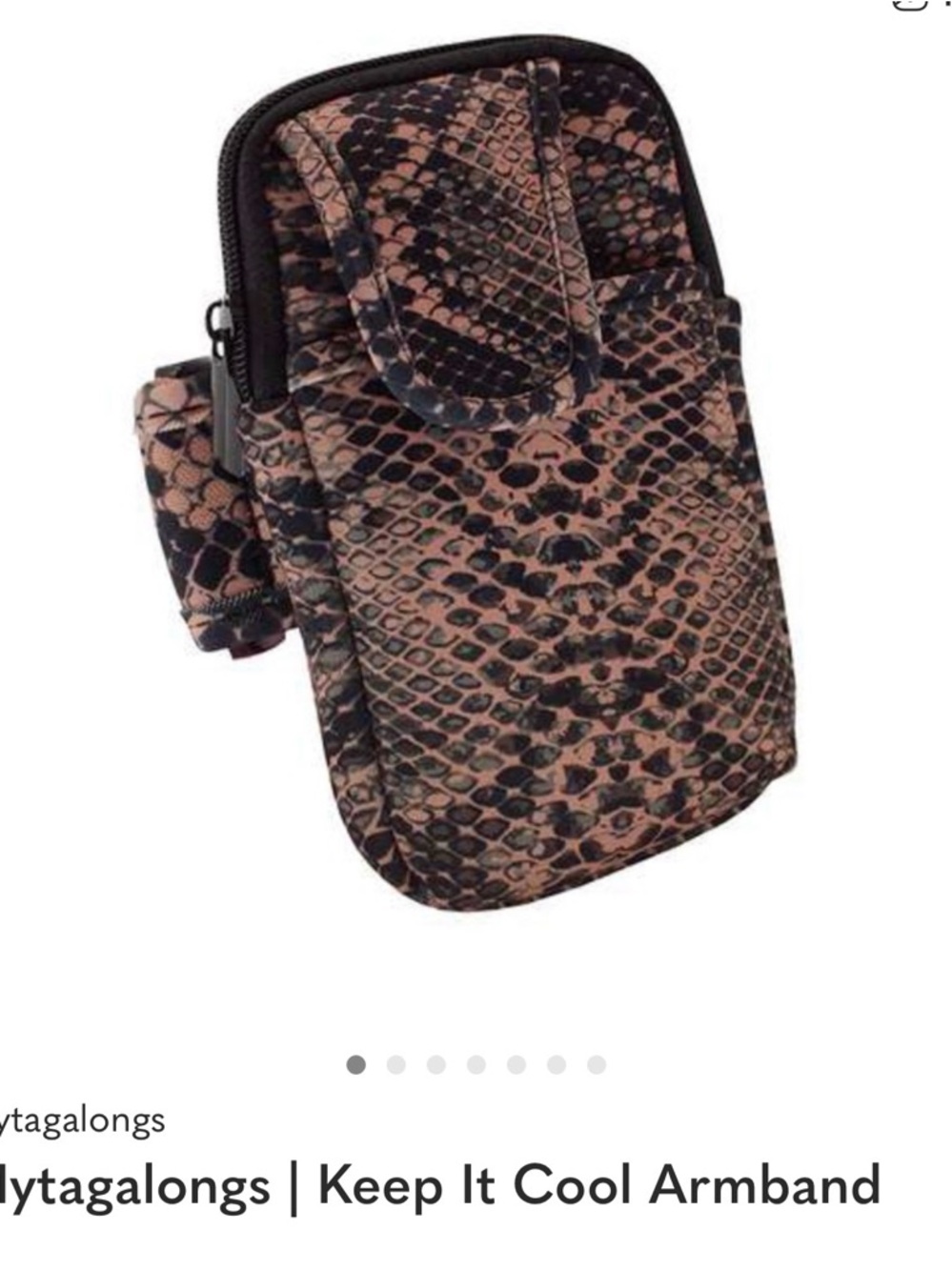NWT Snake-Print Armband Phone Holder - Brown & Black